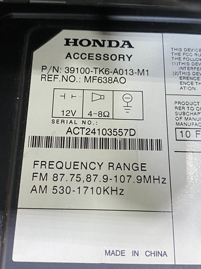 2009 to 2014 Honda Fit Radio CD Player AM/FM MP3 AUX AE8153 DG6