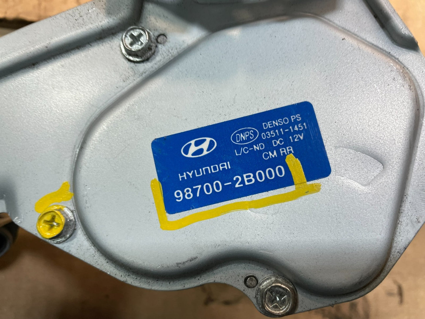 2007 - 2010 Hyundai Santa Fe Rear Glass Windshield Wiper Motor V9060 DG6