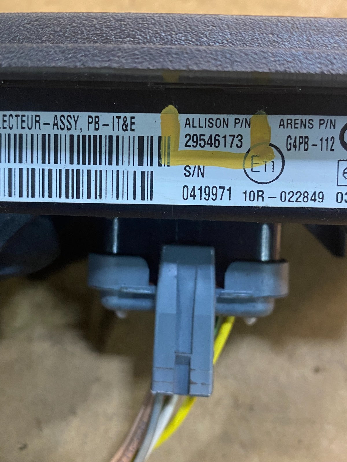 2011 Allison Transmission Electric Shifter AD7428 DG2