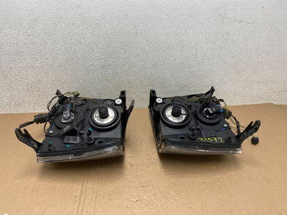 2007 - 2014 GMC Sierra Left+Right Side Black Halogen Headlights Q1572 DW12