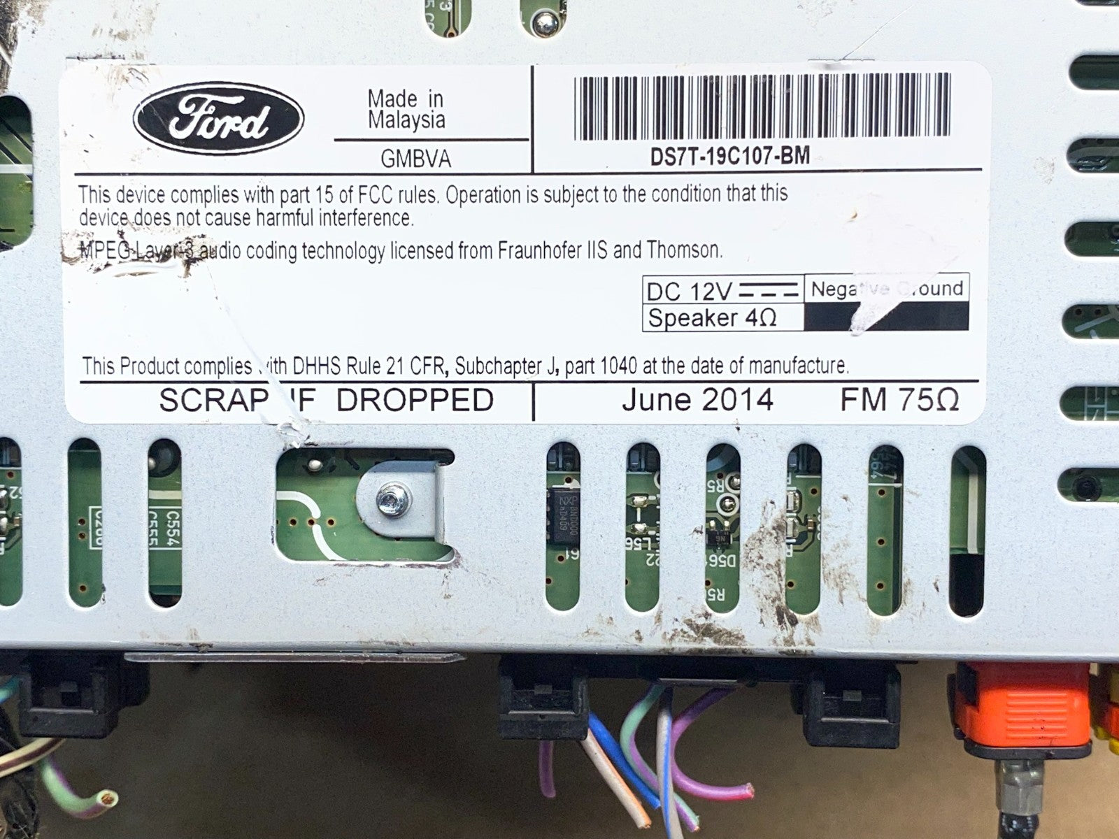 2013 2014 2015 Ford Fusion Radio Audio Receiver AM FM CD MP3 ae8139 DG6