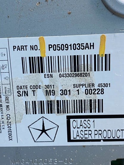 2011 - 2013 Dodge Journey Radio Info Media CD Player Unit AG6027 DG6
