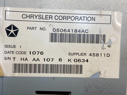 2005 2007 Jeep Dodge Chrysler Screen Display CD Player Satellite Radio AE2562 DG6