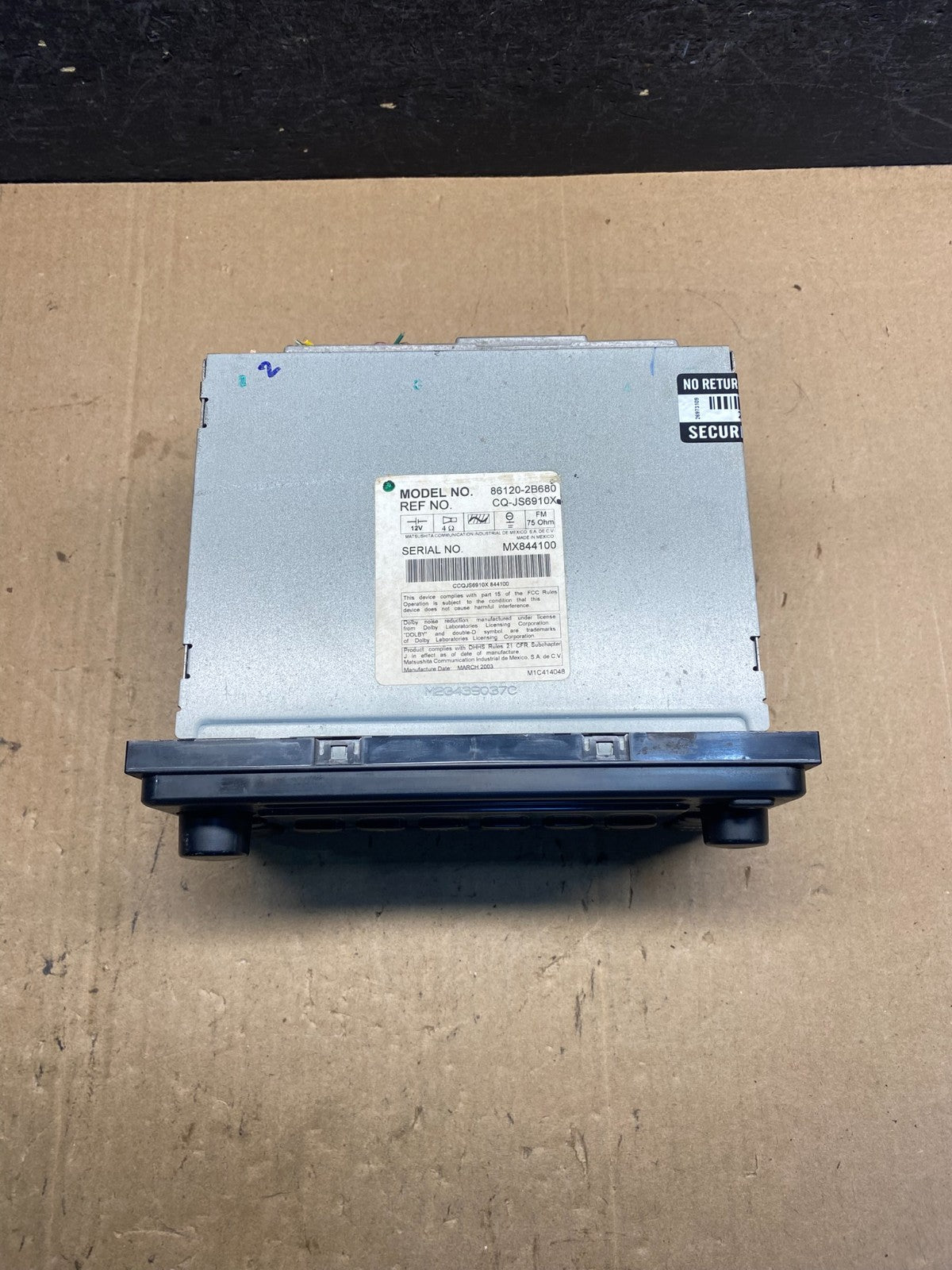 2001 to 2003 Toyota Highlander AM/FM CD Player Radio AE7812 DG3