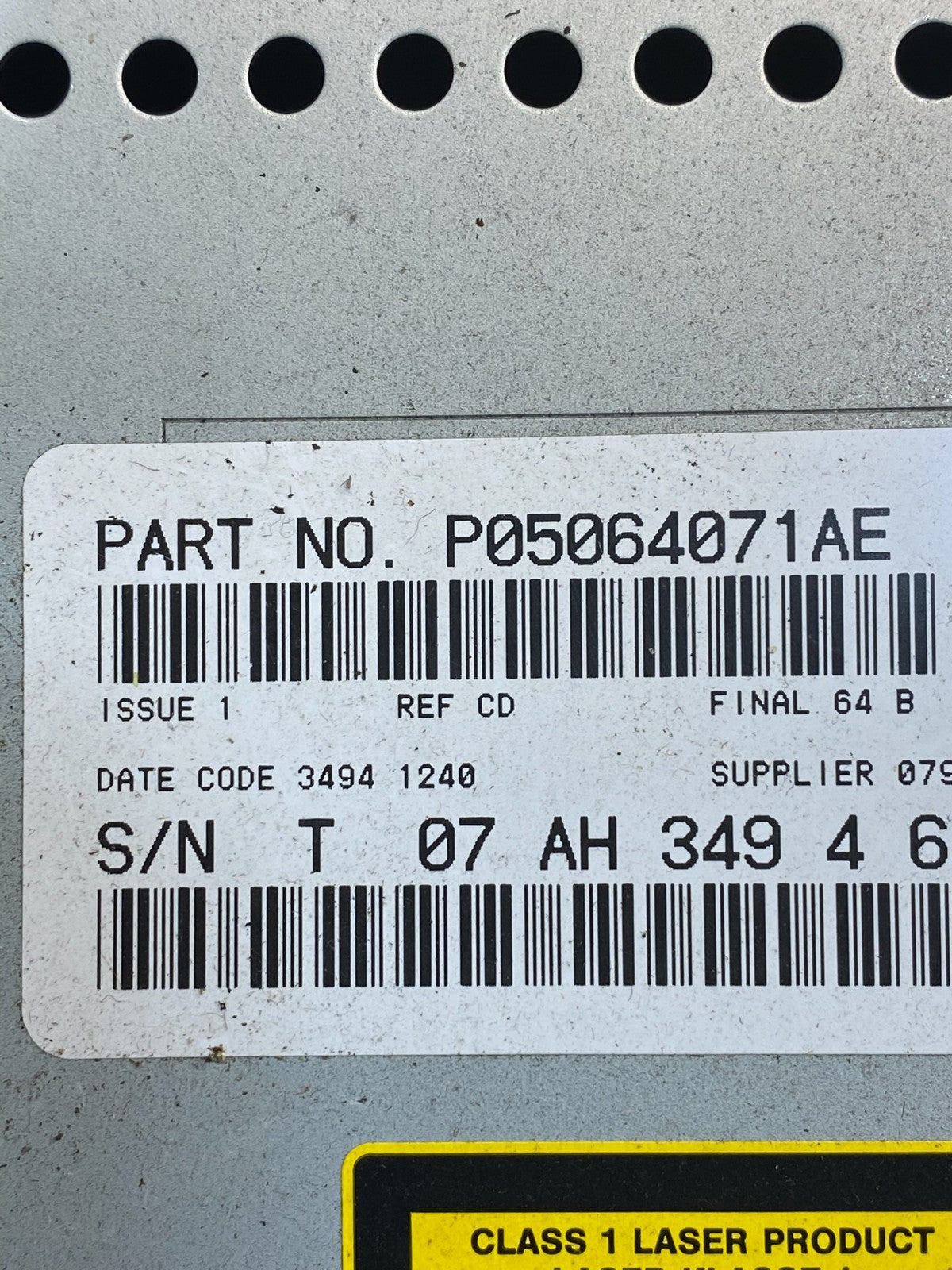 2005-2009 Chrysler Dodge Jeep Ram Radio CD MP3 Receiver AD9415 DG6