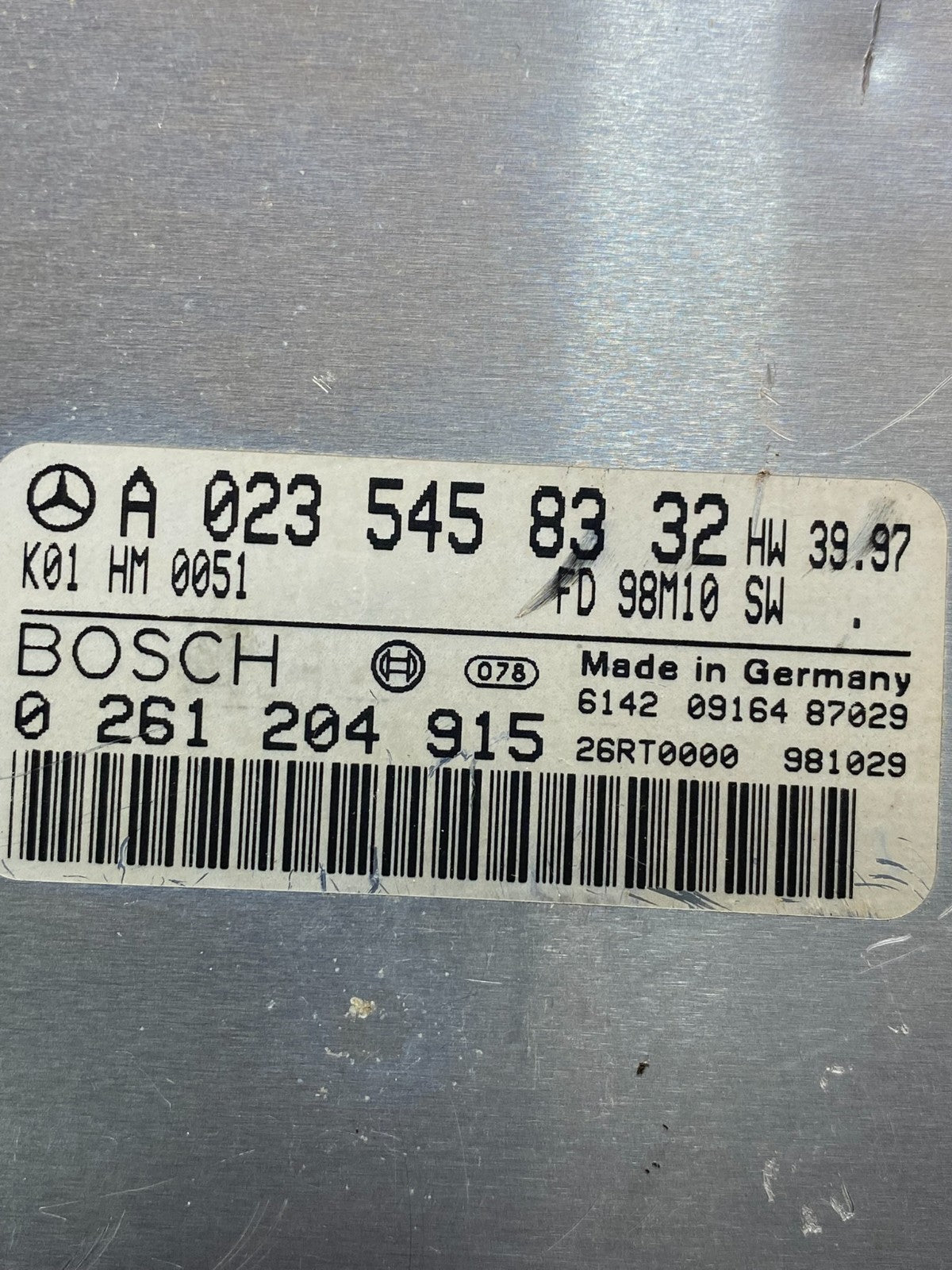 1997 to 2000 Mercedes R170 SLK230 ECM ECU Engine Control Module AD9424 DG2