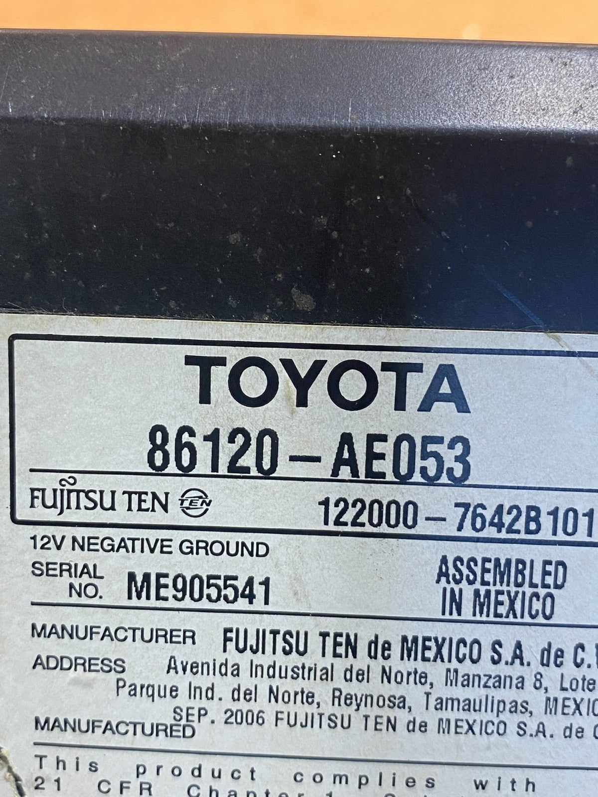 2004 to 2010 Toyota Sienna AM FM CD WMA Mp3 Radio Receiver ac8018 DG6