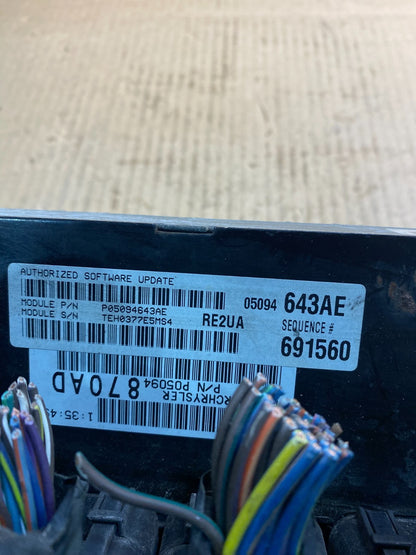 2007 Jeep Grand Cherokee 5.7L Engine Computer ECU PCM Z4890 DG4