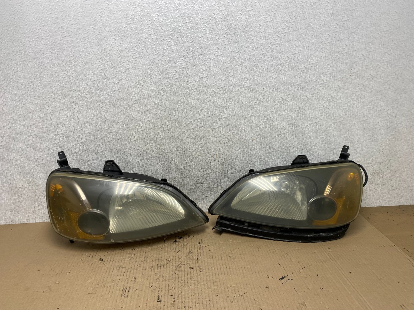 2001 - 2003 Honda Civic Coupe Headlights Halogen Left+Right Side AF6003 DW0