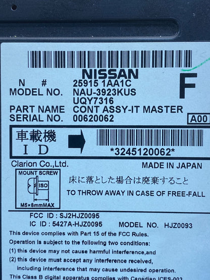 2009 - 2010 Nissan Murano Maxima Radio CD Navigation AI4849 DW6