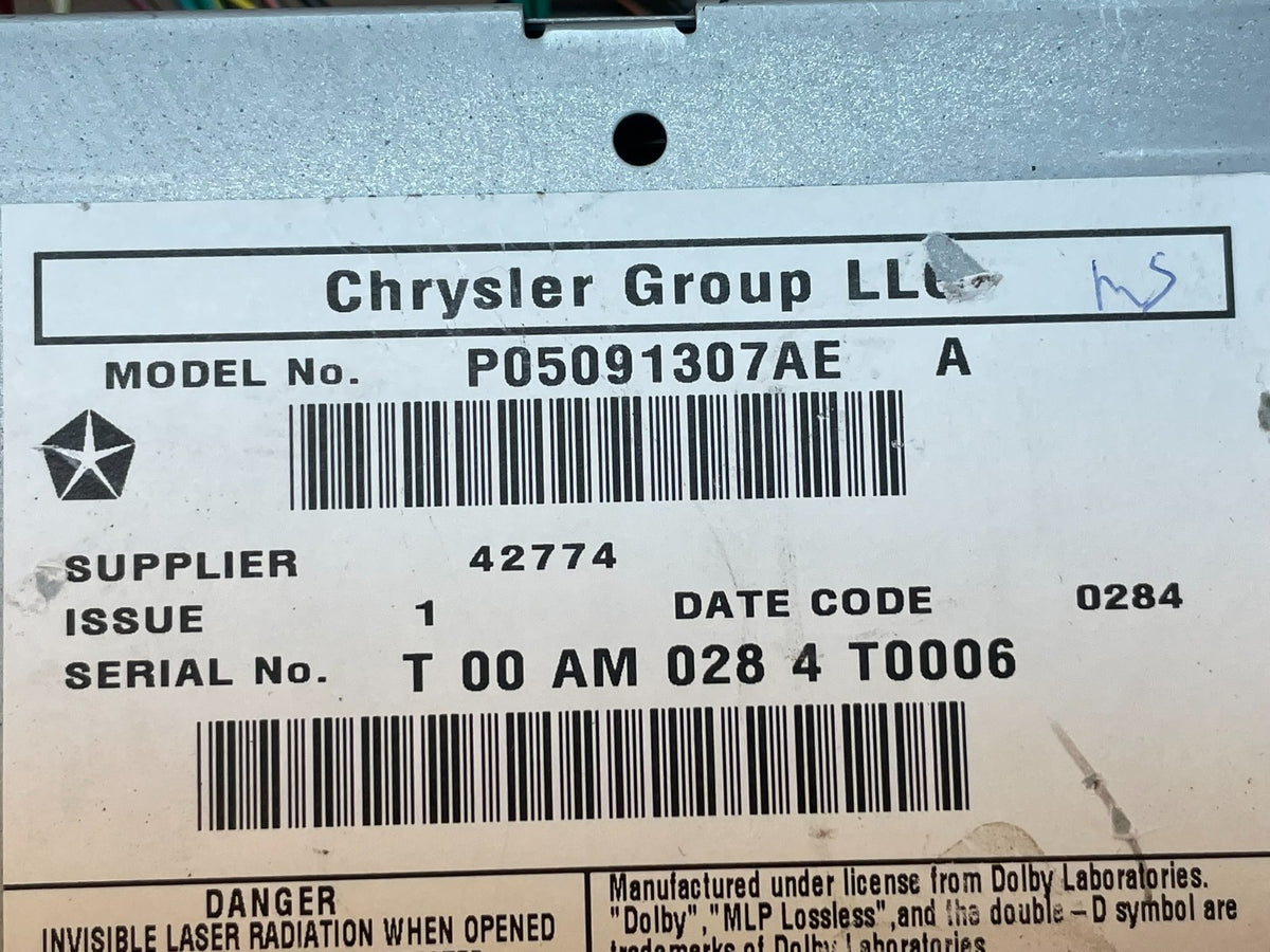 2007 2014 Jeep Dodge Chrysler Screen Display CD Player Satellite Radio AI0538 DG8