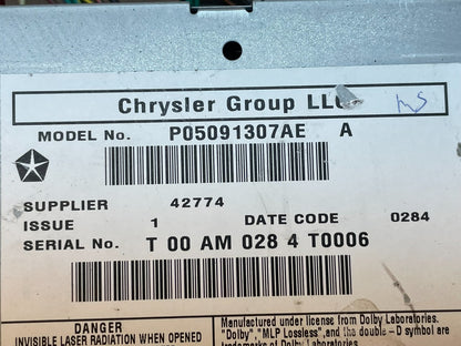 2007 2014 Jeep Dodge Chrysler Screen Display CD Player Satellite Radio AI0538 DG8