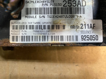 2008 Chrysler Pacifica Engine Control ECU ECM EBX Module AB3765 DG2