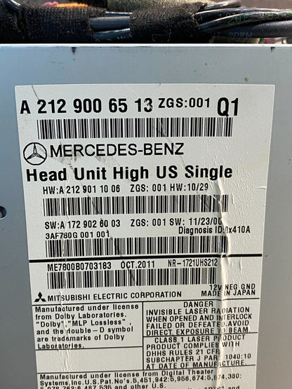 2010-2011 Mercedes W212 E350 E550 Stereo CD Changer Radio a2129006513 AI7233 DG6