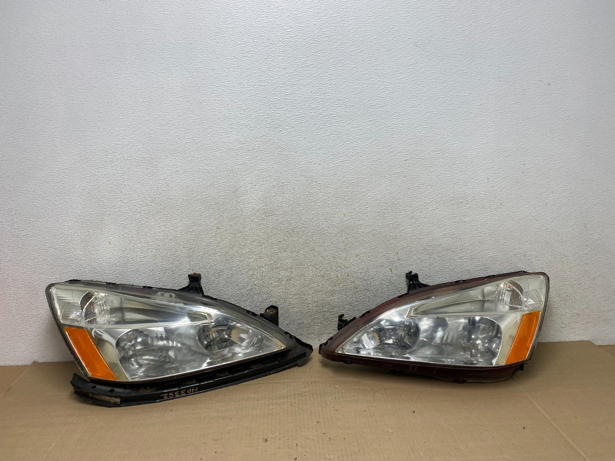 2003 - 2007 Honda Accord Left+Right Set Halogen Headlights AI1430 DW0