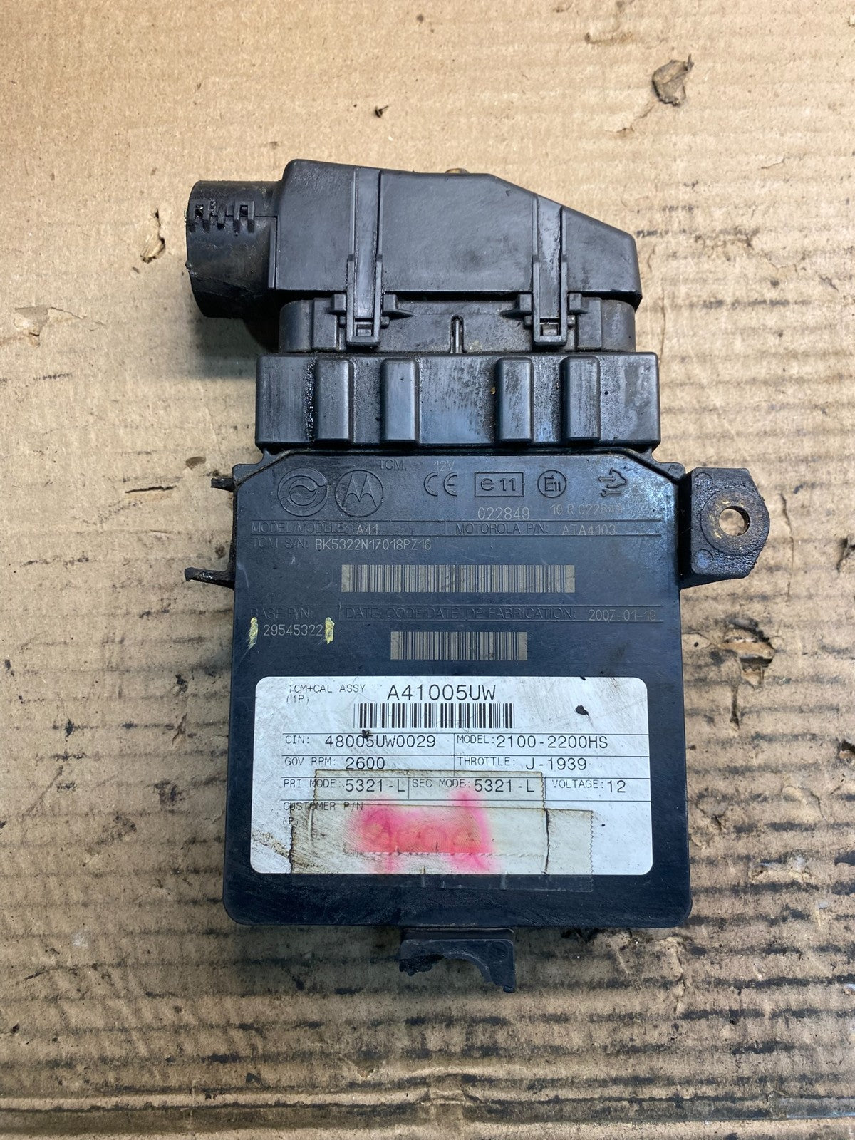 Allison Transmission Control Module 29545322 aa5480 DG0