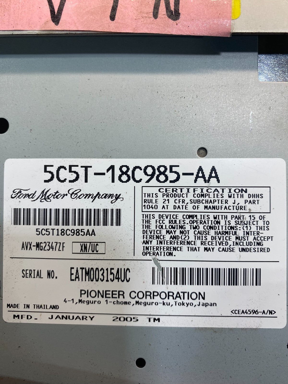 2004 - 2006 Lincoln Aviator Radio Stereo CD Player Screen GPS Navi ac2781 DG6