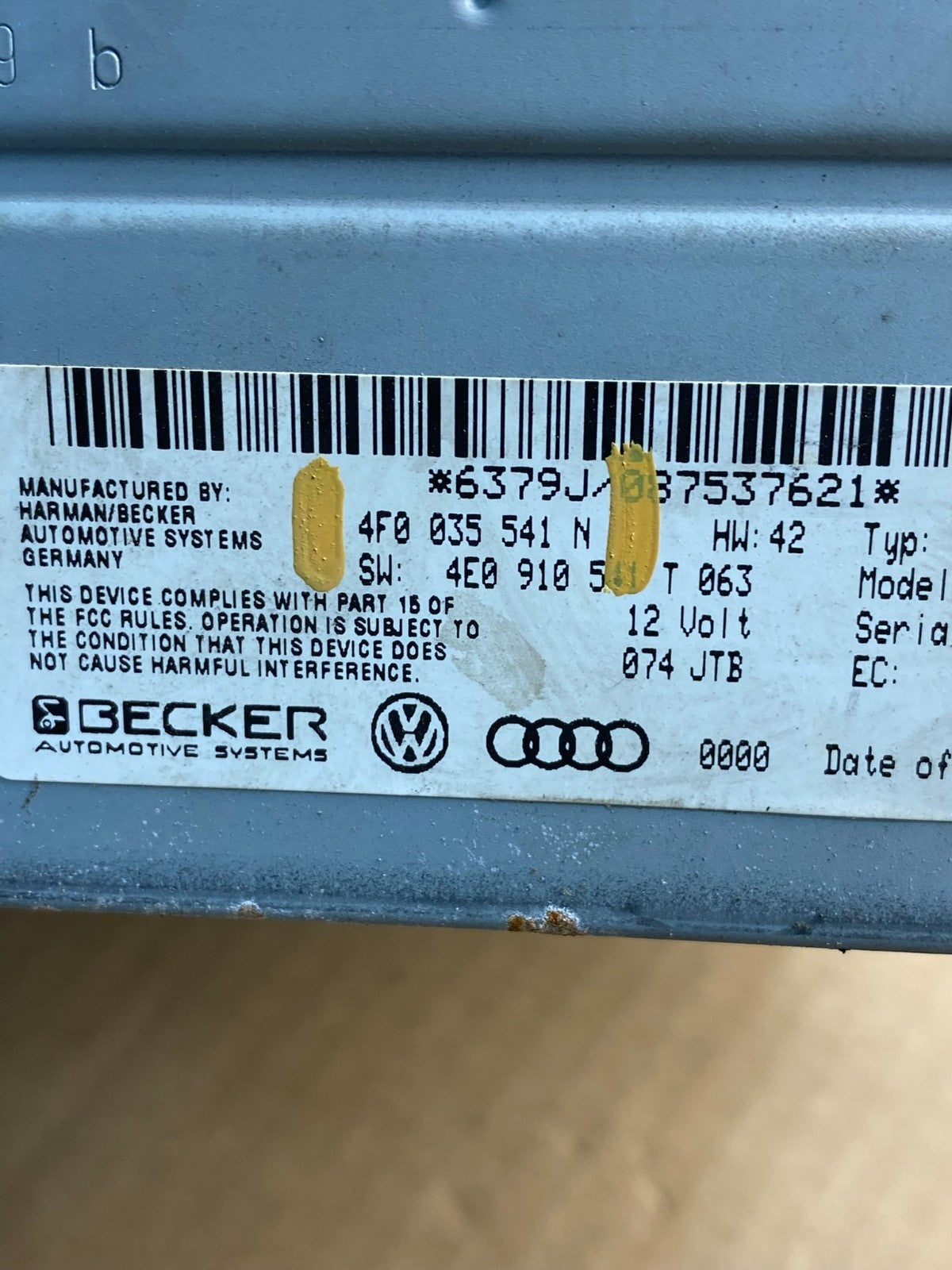 2008 - 2012 Audi A4 Radio Receiver Audio Control Module 3 Pcs Set AH4739 DG2