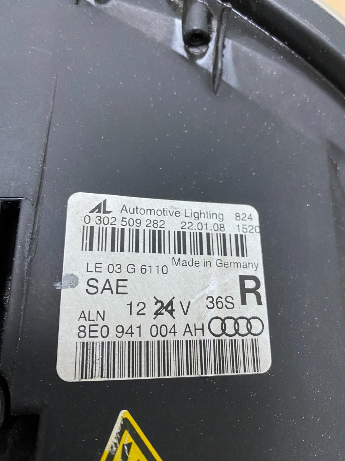 2005 2006 2007 2008 Audi A4 Right Passenger RH XENON HID Headlight AI8870 DW11