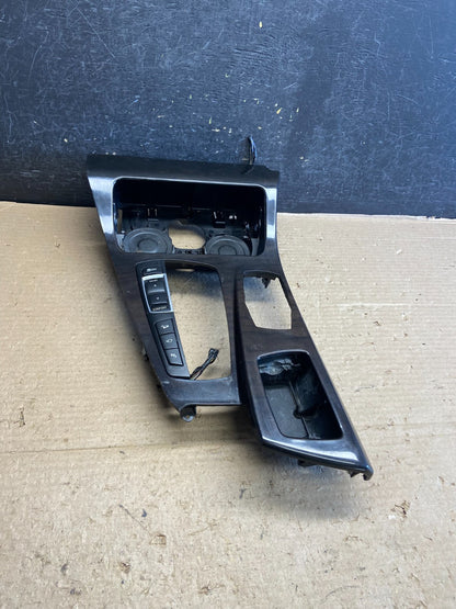 2011-2016 BMW 5 F10 Center Shifter Console Trim Cup Holder Switches OE AH5162 DG0