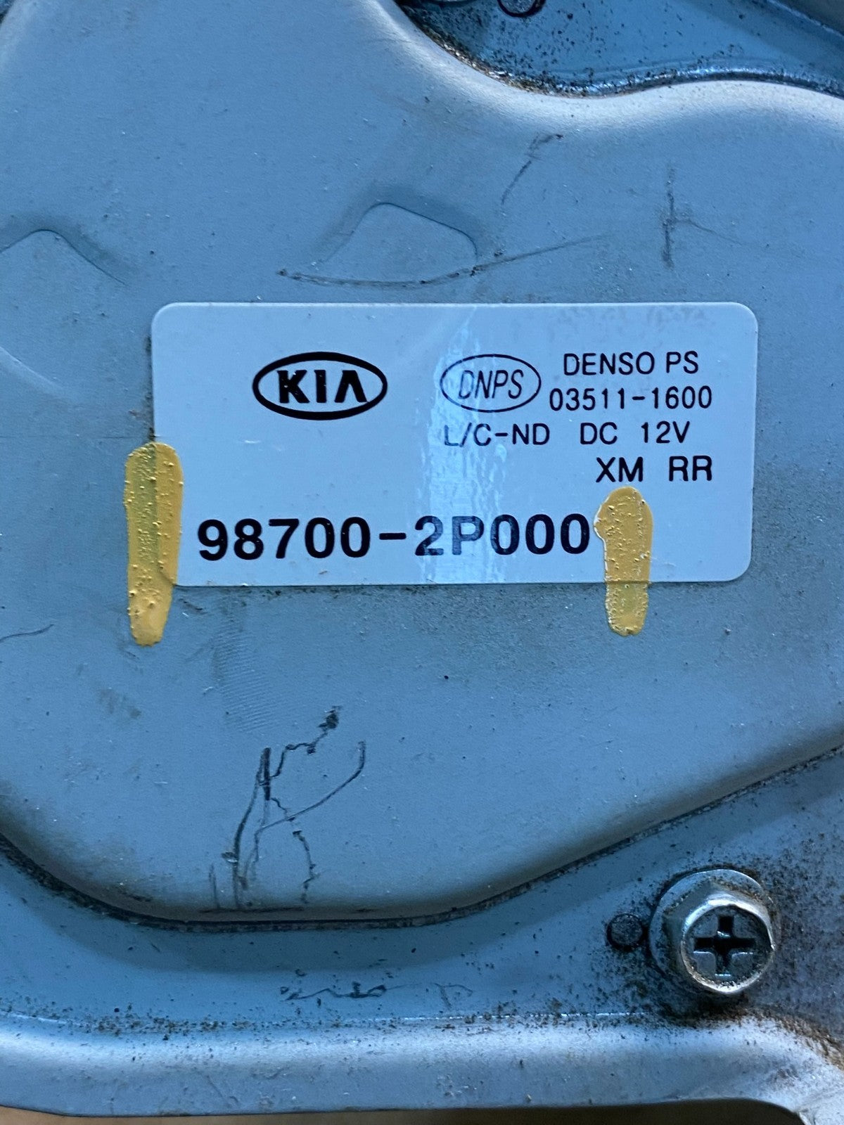 2011 - 2013 Kia Sorento Rear Glass Windshield Wiper Motor z9048 DG6
