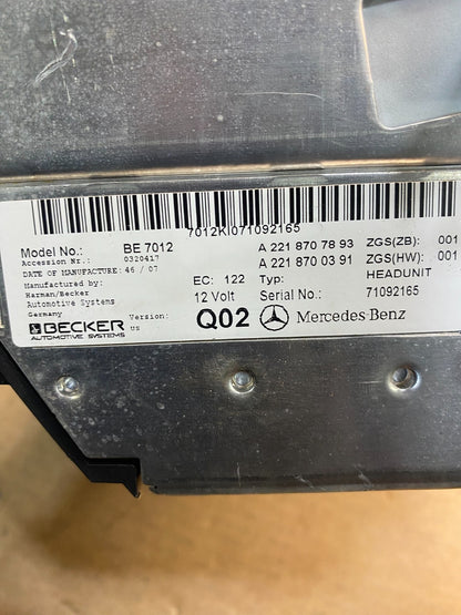 2007-2014 Mercedes-Benz S550 Head Radio Comand Command CD Navigation AD9897 DG6
