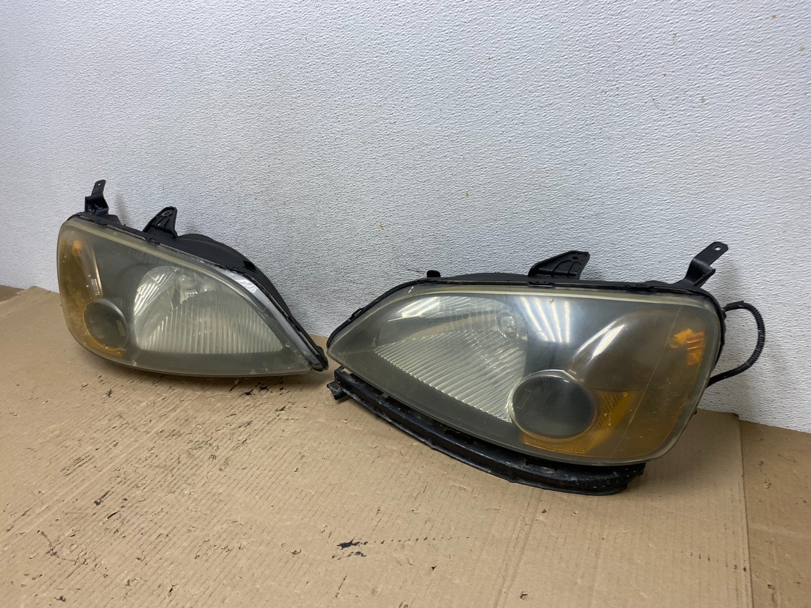 2001 - 2003 Honda Civic Coupe Headlights Halogen Left+Right Side AF6003 DW1