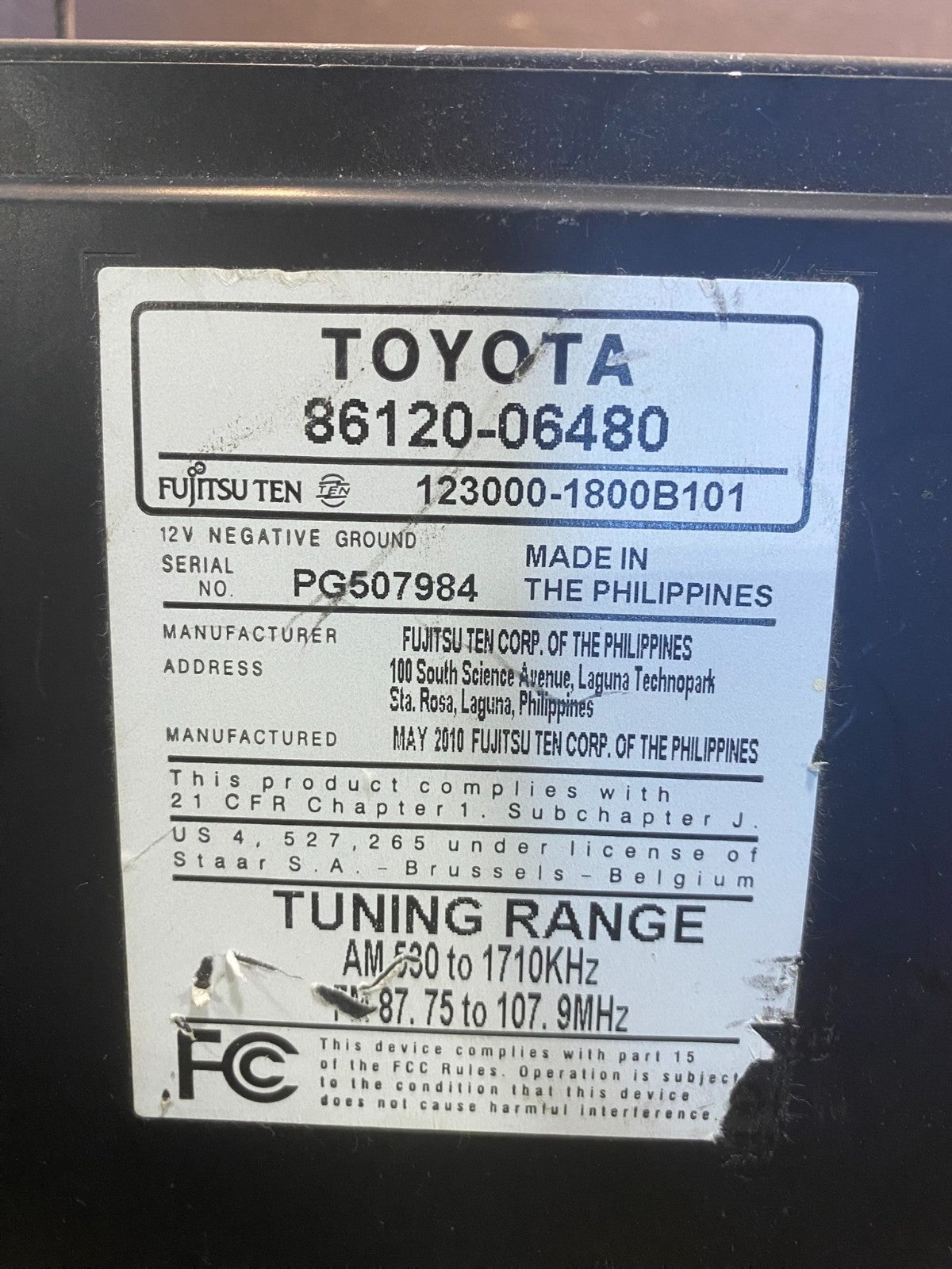 2007 to 2009 Toyota Camry Radio CD Player Climate Control Bezel AB7466 DG9