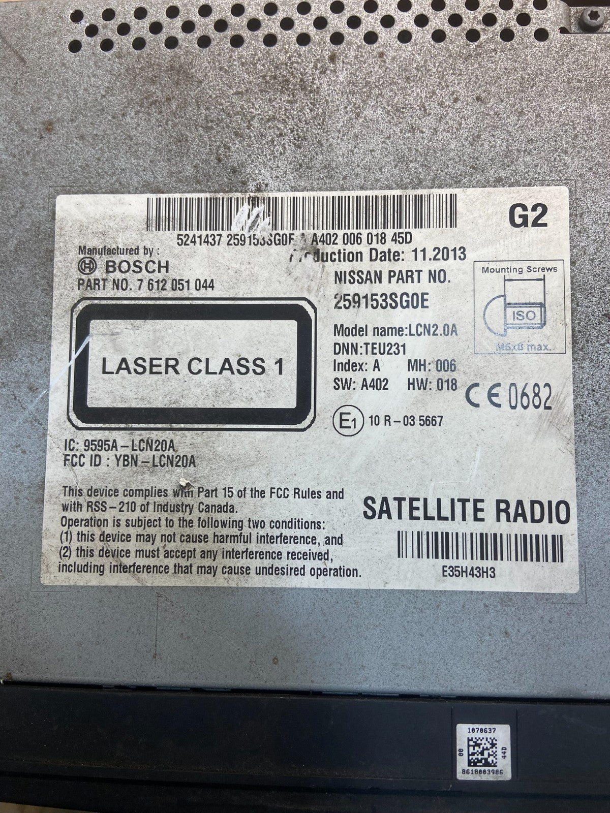 2013 - 2017 Nissan NV200 AM/FM Radio CD Player AM/FM OEM Y7621 DG6