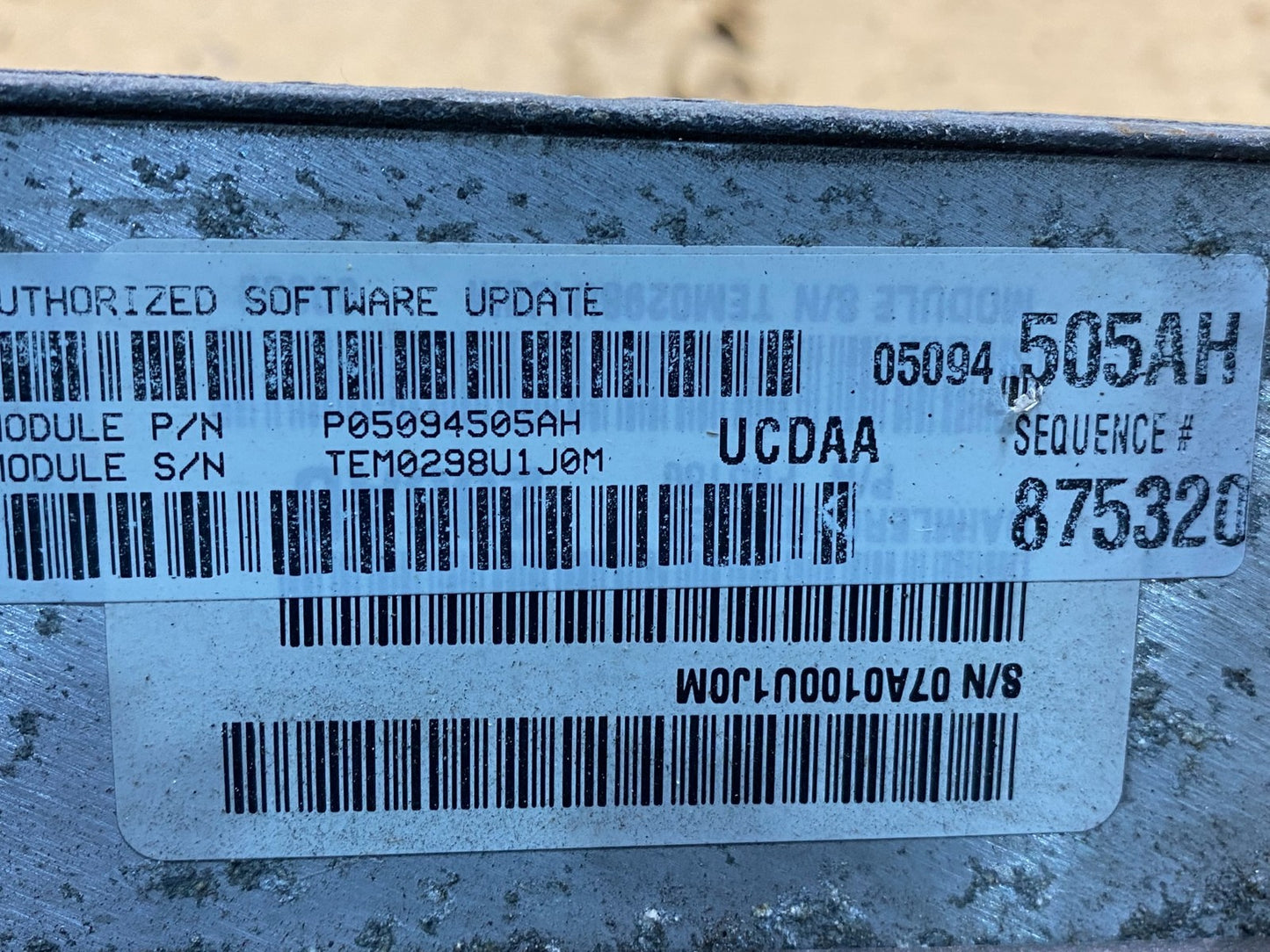 2008 Dodge Ram 1500 5.7L ECU ECM Engine Control Computer P05094505ah AD9995 DG2
