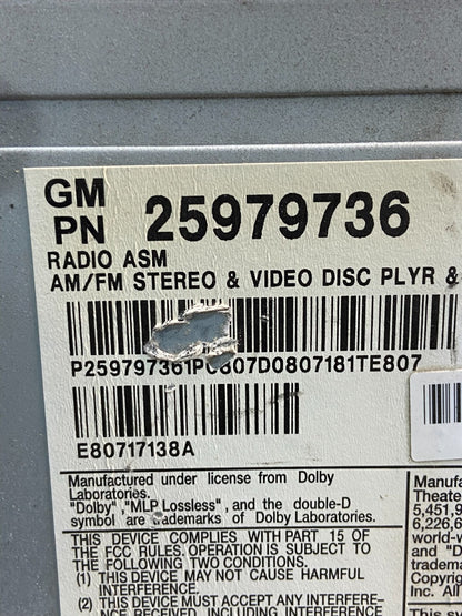 2008-2011 Cadillac CTS Am Fm Cd Player Radio Receiver ae4609 DG6