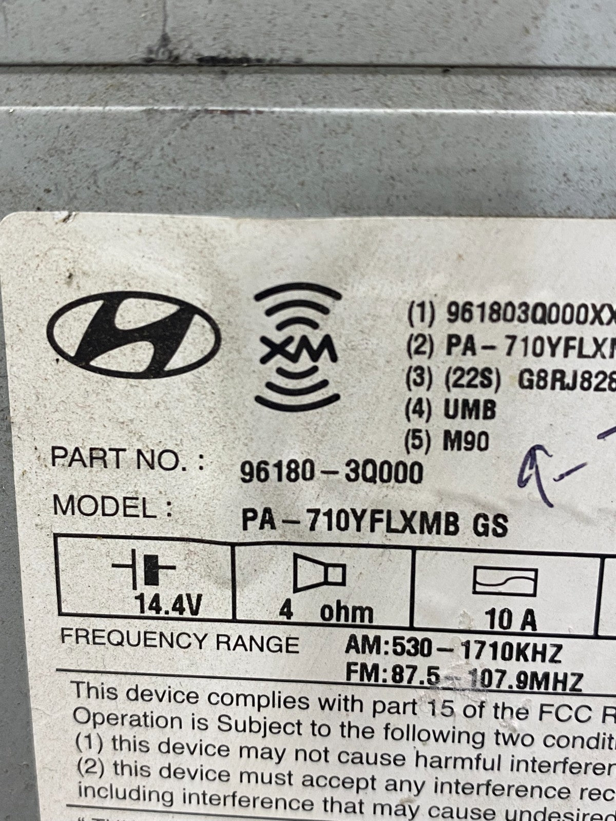 2011 to 2012 Hyundai Sonata Am Fm Cd Player Radio Receiver AC6968 DG6