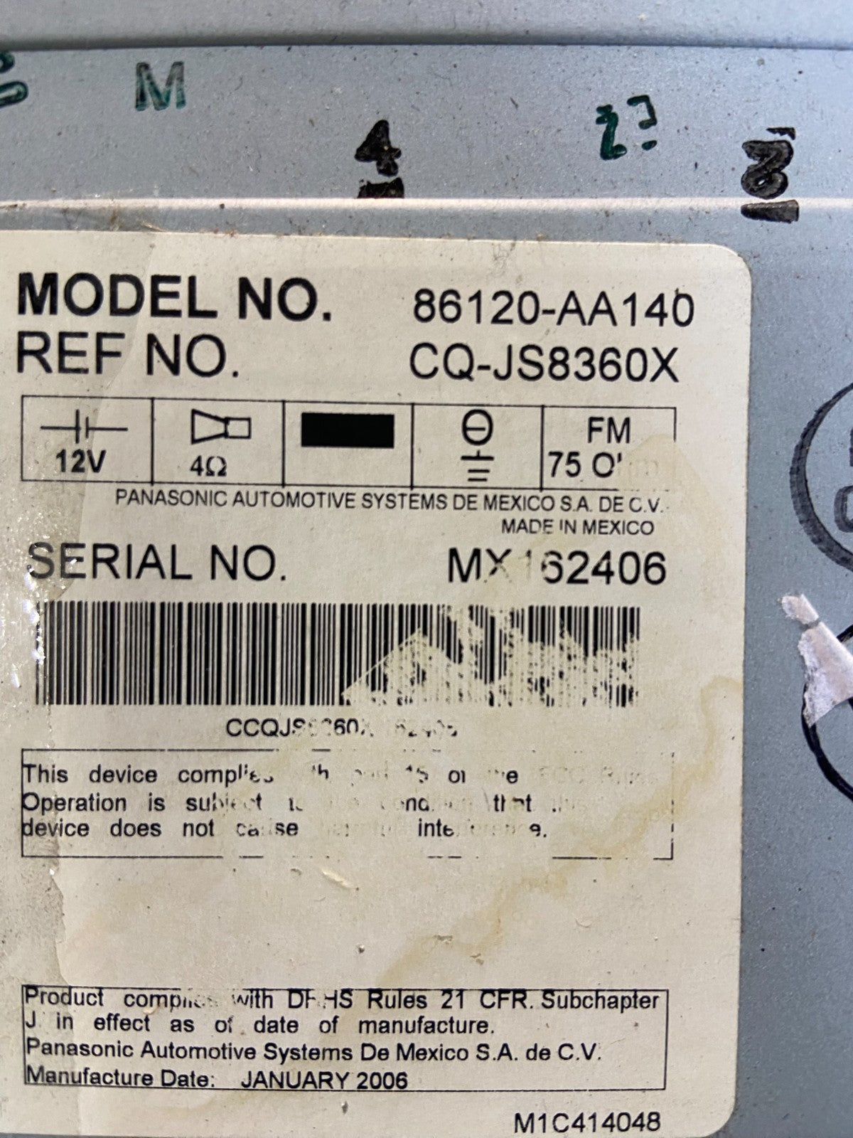 2004 2005 2006 Toyota Solara Am Fm Cd Player Radio Climate Control Y7519 DG6