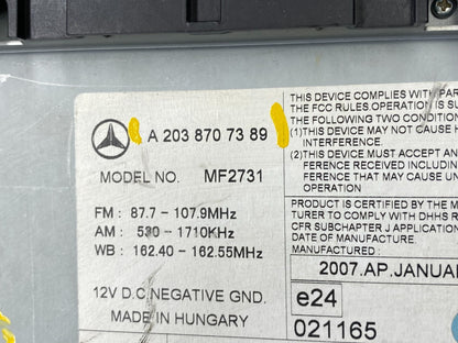 2005 2006 2007 Mercedes W203 C230 C240 Head Radio CD Player Stereo w0296 DG6