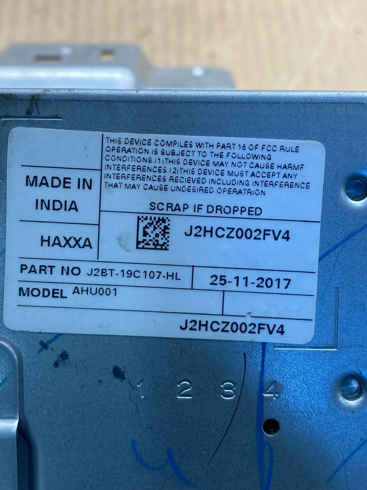 2015 to 2020 Ford Ecosport MP3 Radio Receiver J2BT-19C107-HL AG39906
