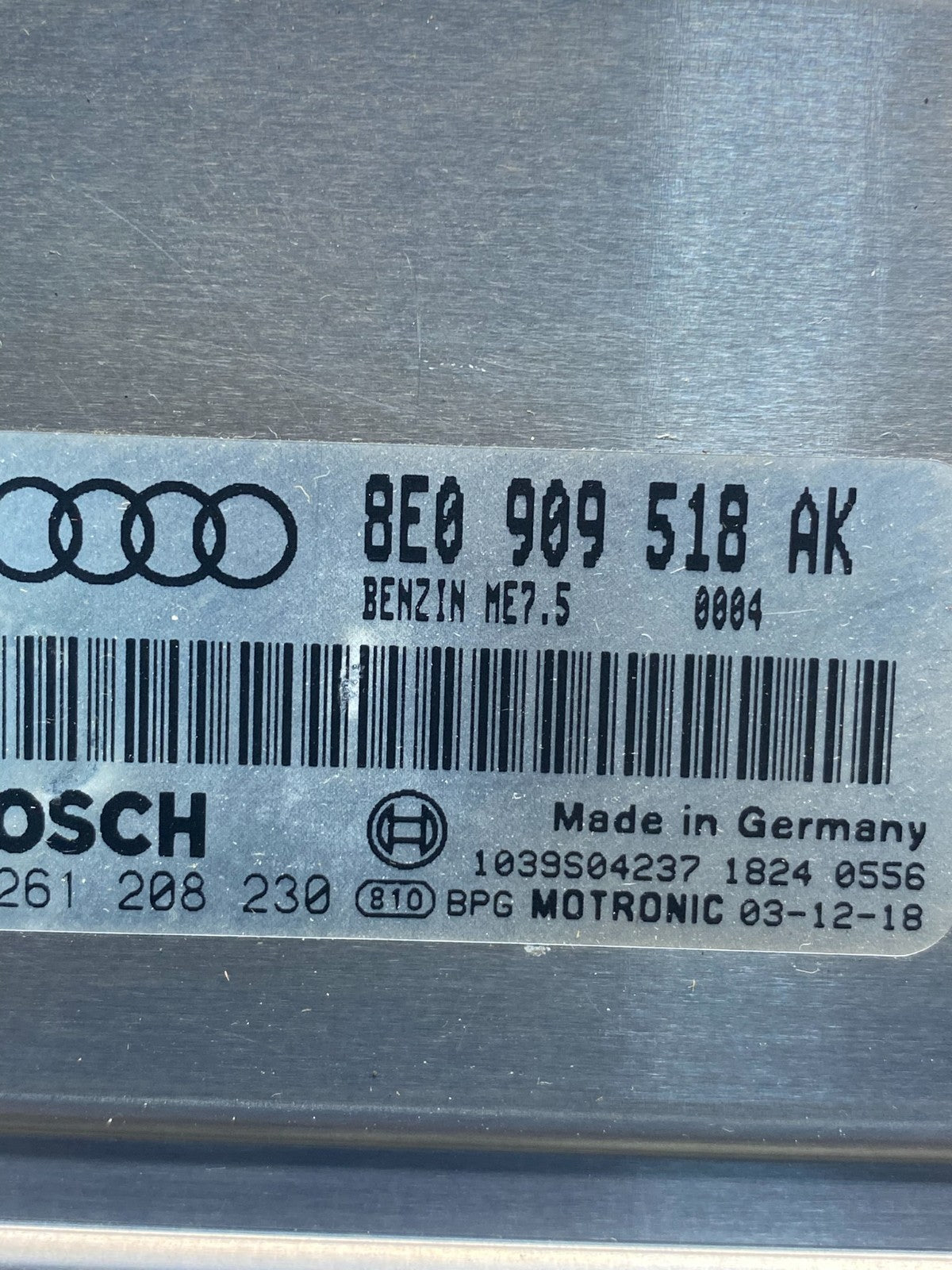 2004 2005 Audi A4 2.0L Engine Computer Ecu Pcm Ecm 8e0909518ak AD9370 DG2