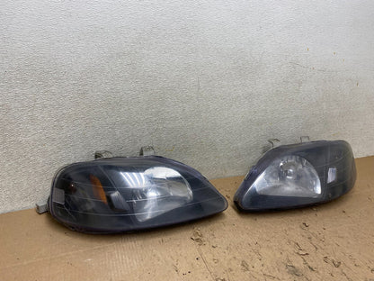 1996 - 1998 Honda Civic Sedan Headlights Halogen Left+Right Side W3717 DW2