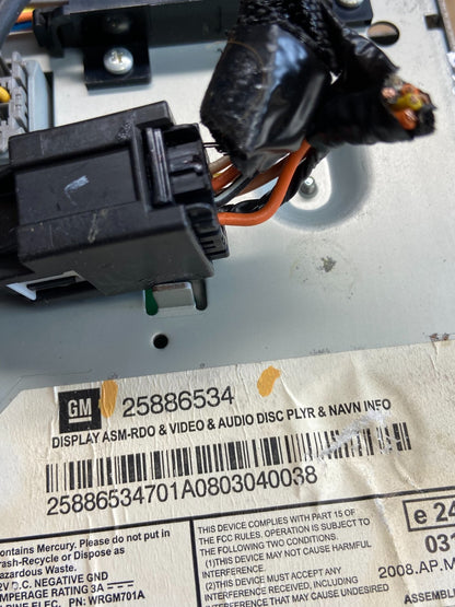 2008 to 2012 Cadillac SRX CTS Audio Radio Screen Display Player AE4478 DW7
