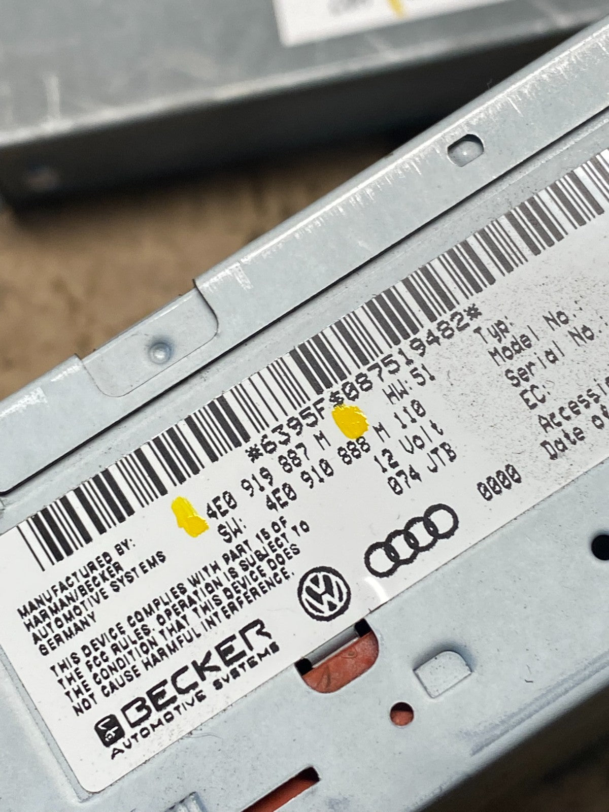 2008 - 2012 Audi A4 Radio Receiver Audio Control Module 3 Pcs Set OEM R8606 DG6