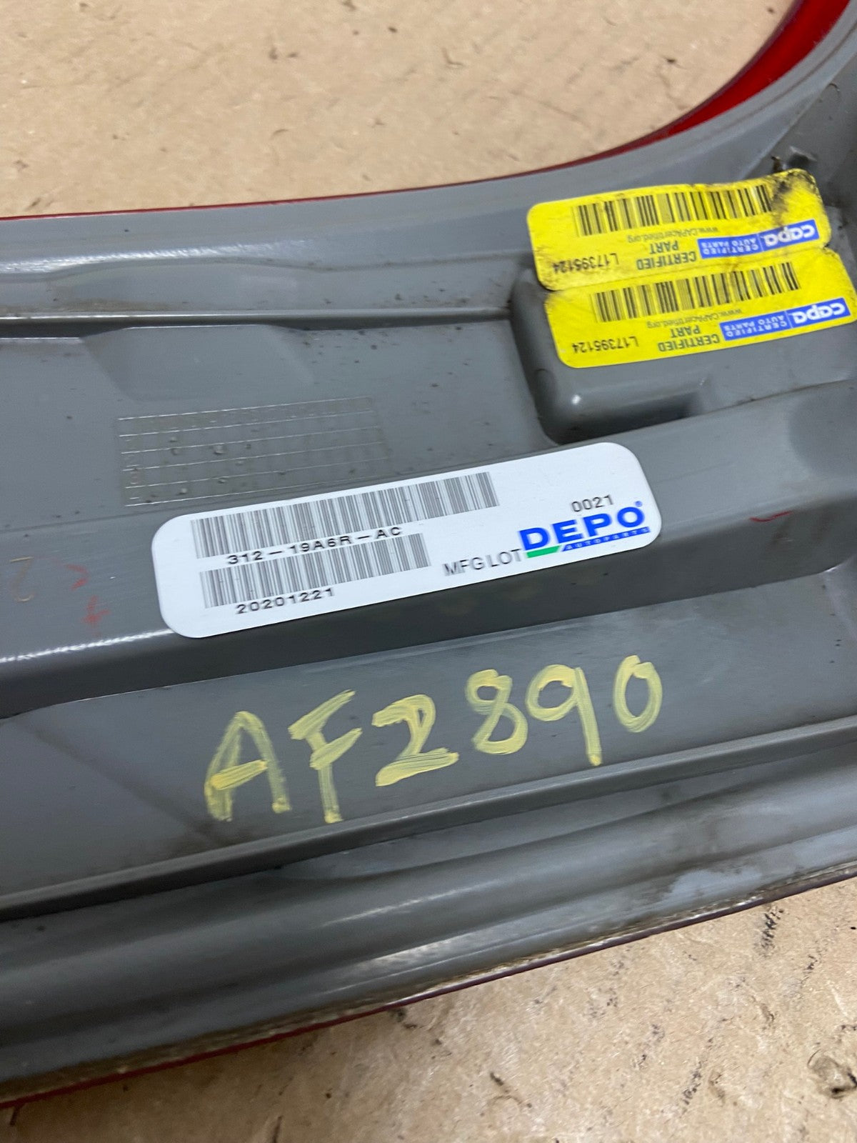2011 to 2020 Toyota Sienna Right Passenger RH Side Tail Light DEPO AF2890 LK7