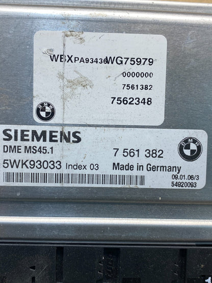 2003 2006 Bmw X3 ECU ECM Engine Control Module Computer 7561382 AG7086 DG2