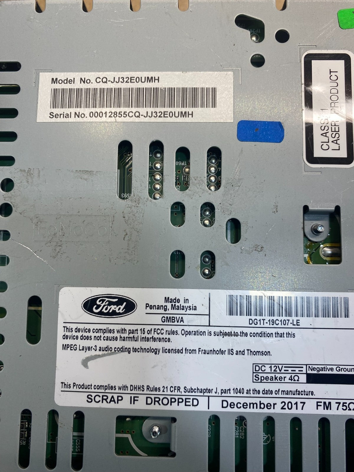 2017 2018 2019 Ford Taurus Radio Stereo CD Player Receiver AM FM Audio AB4320 DG6