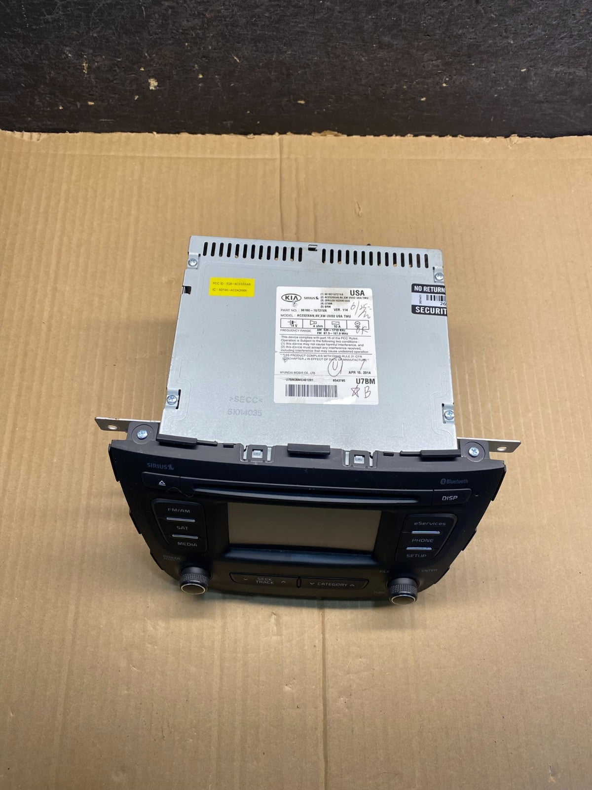 2014 2015 Kia Sorento AM/FM CD Radio Screen Display AI0199 DG3