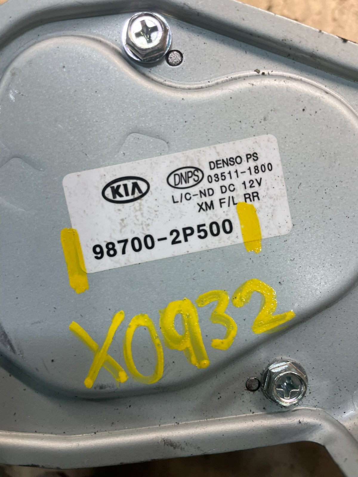 2014-2015 Kia Sorento Rear Glass Windshield Wiper Motor X0932 DG7