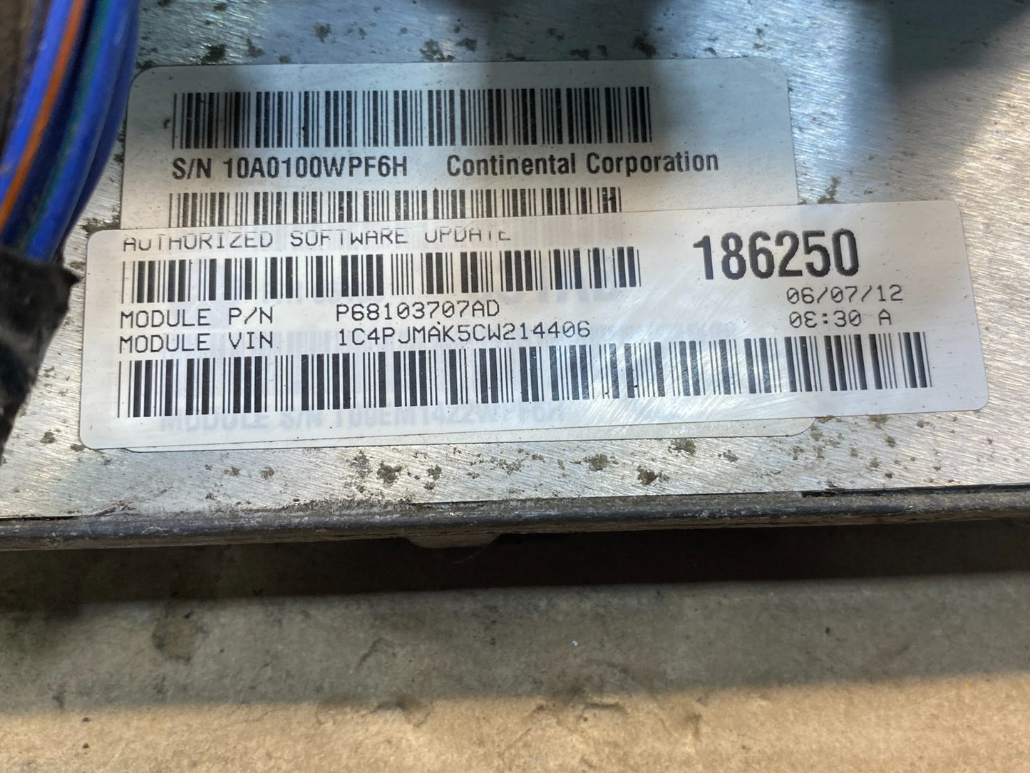 2012 Jeep Liberty 3.7L Engine Control Unit ECU ECM P68103707AD ae0174 DG2