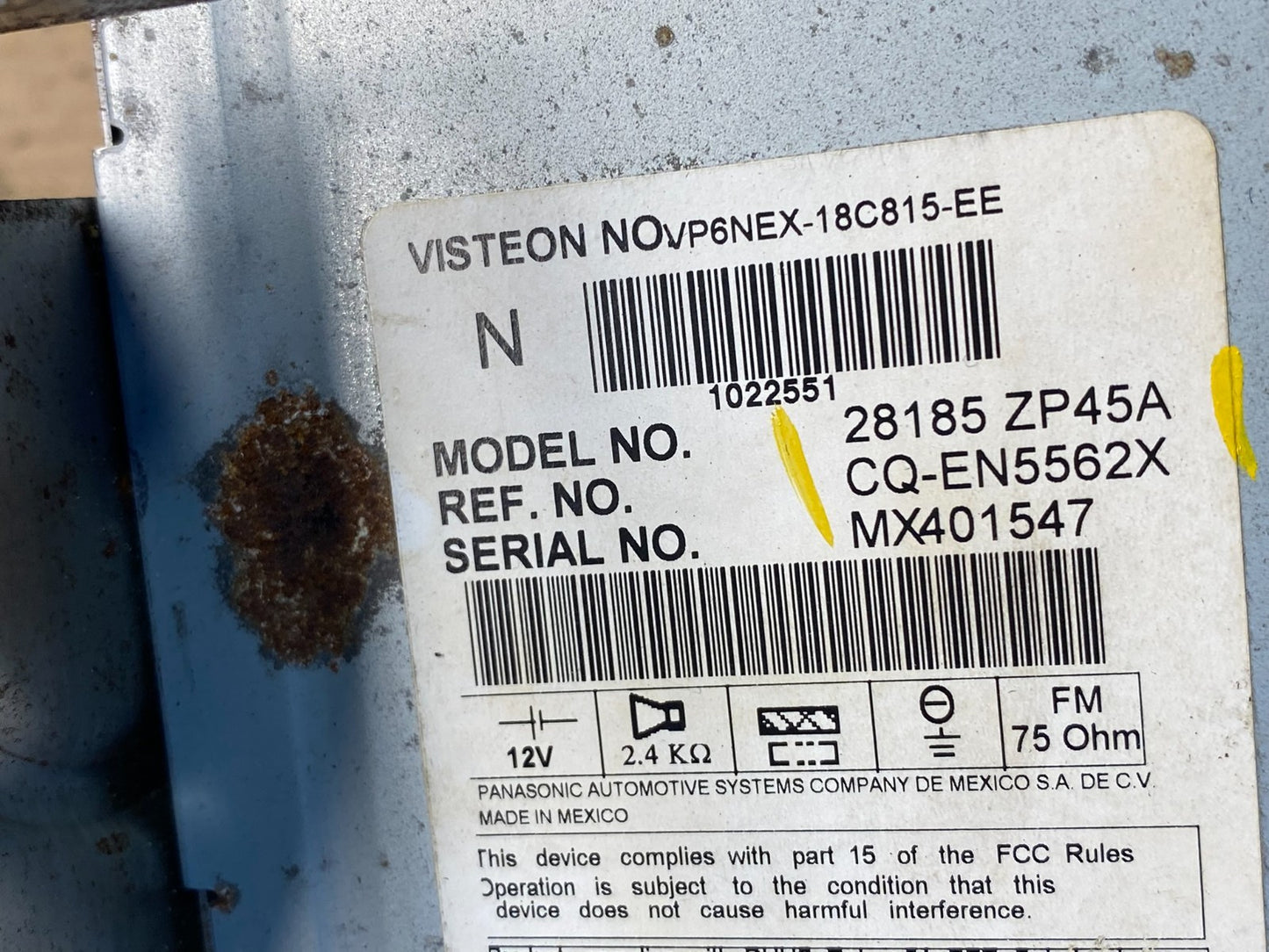 2006 - 2007 Nissan Pathfinder Radio AM/FM Receiver R8503 DG6