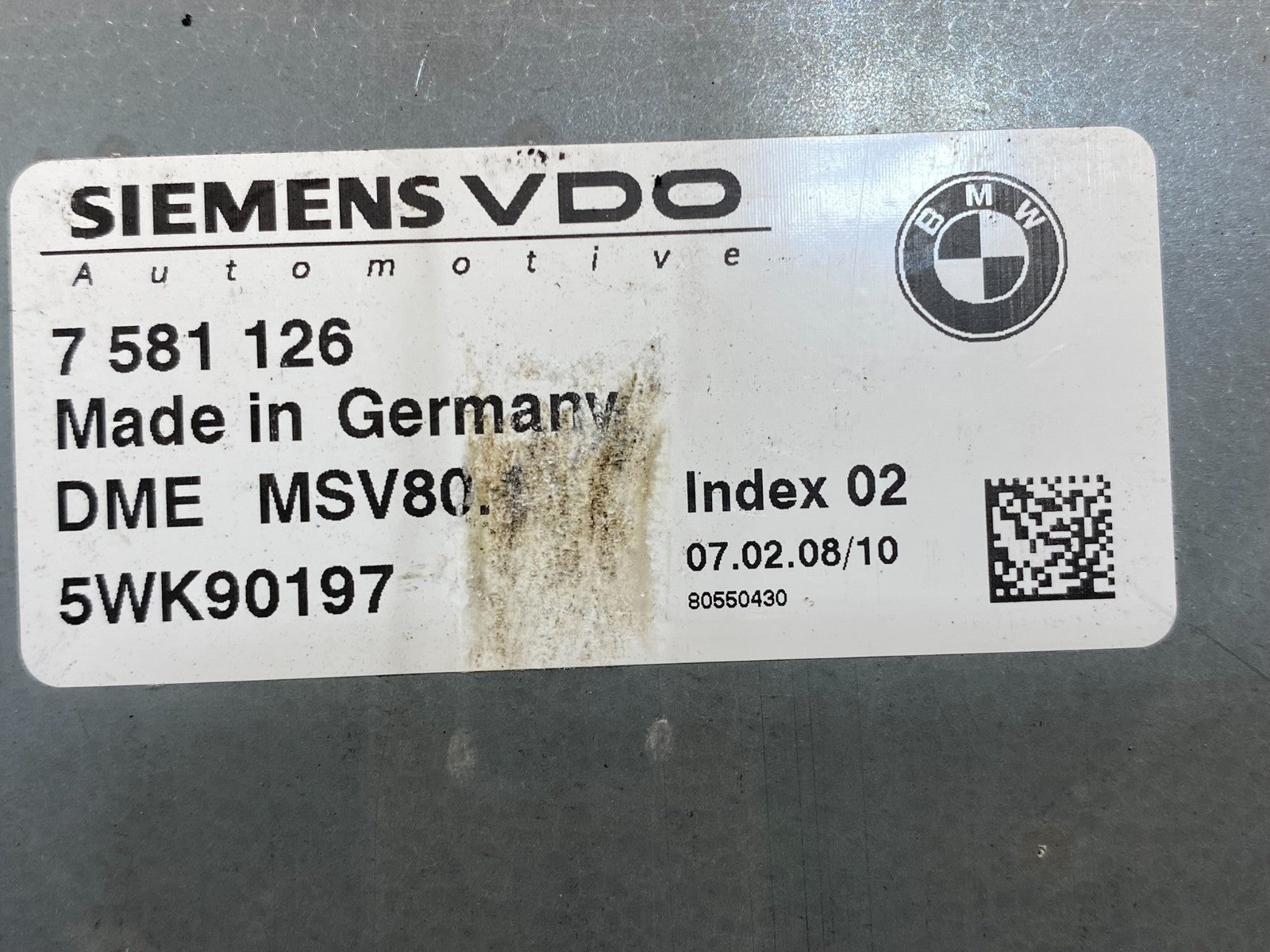 2007 - 2011 BMW 328i 528i E90 ECM ECU Engine Computer 7581126 AF7752 DG2