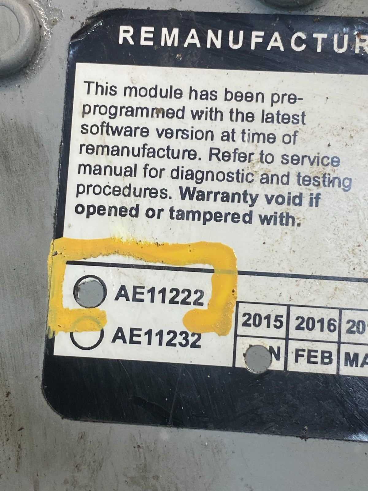 Carquest Reman AE11222 Diesel Fuel Injection Control Module AC70342