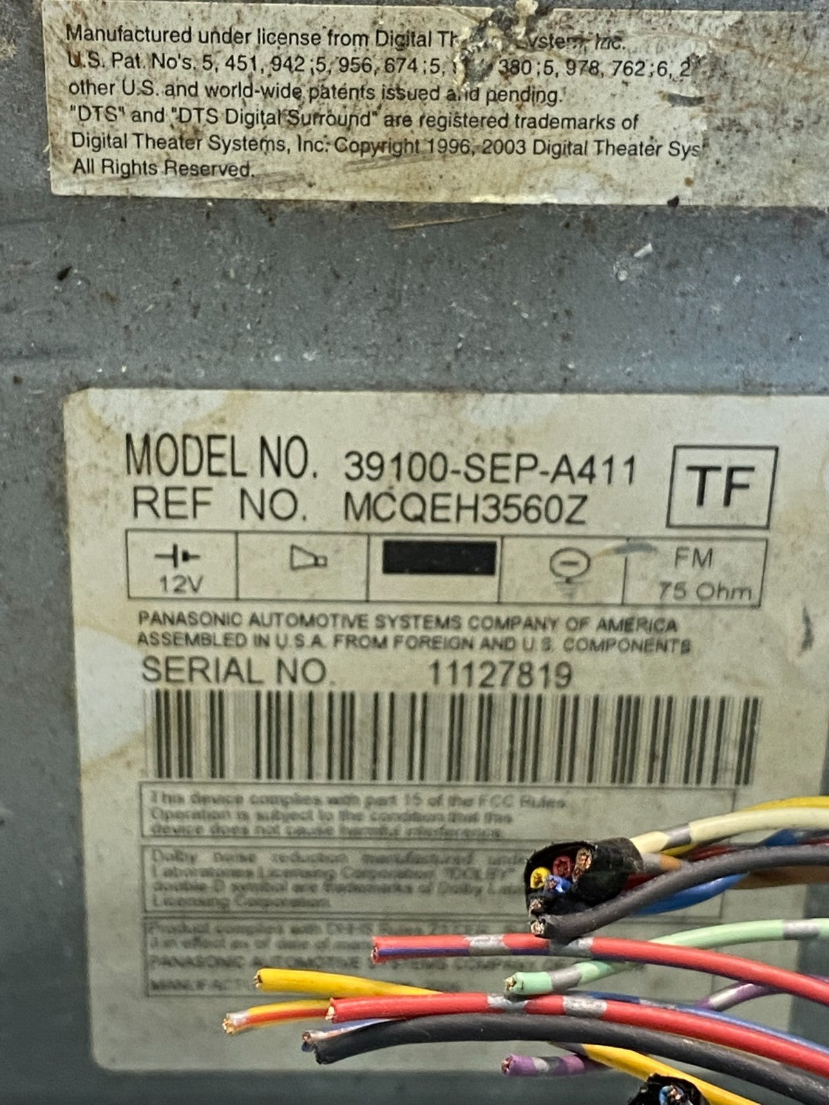 2004 2006 Acura TL CD Player Radio Climate Control AC7118 DG7
