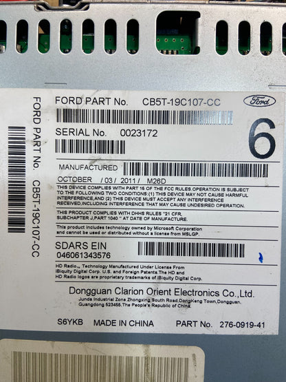 2011 to 2013 Ford Explorer Audio Equipment Radio Receiver AM FM CD Y7270 DG6